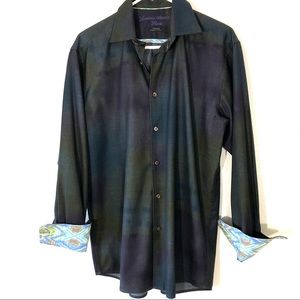 Luchiano Visconti Black Multicolor Limited Series - Long Sleeve Button S…